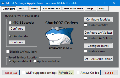 Shark007 Codecs(多媒体编解码器套件) v20.3.8 便携版-纯净分享